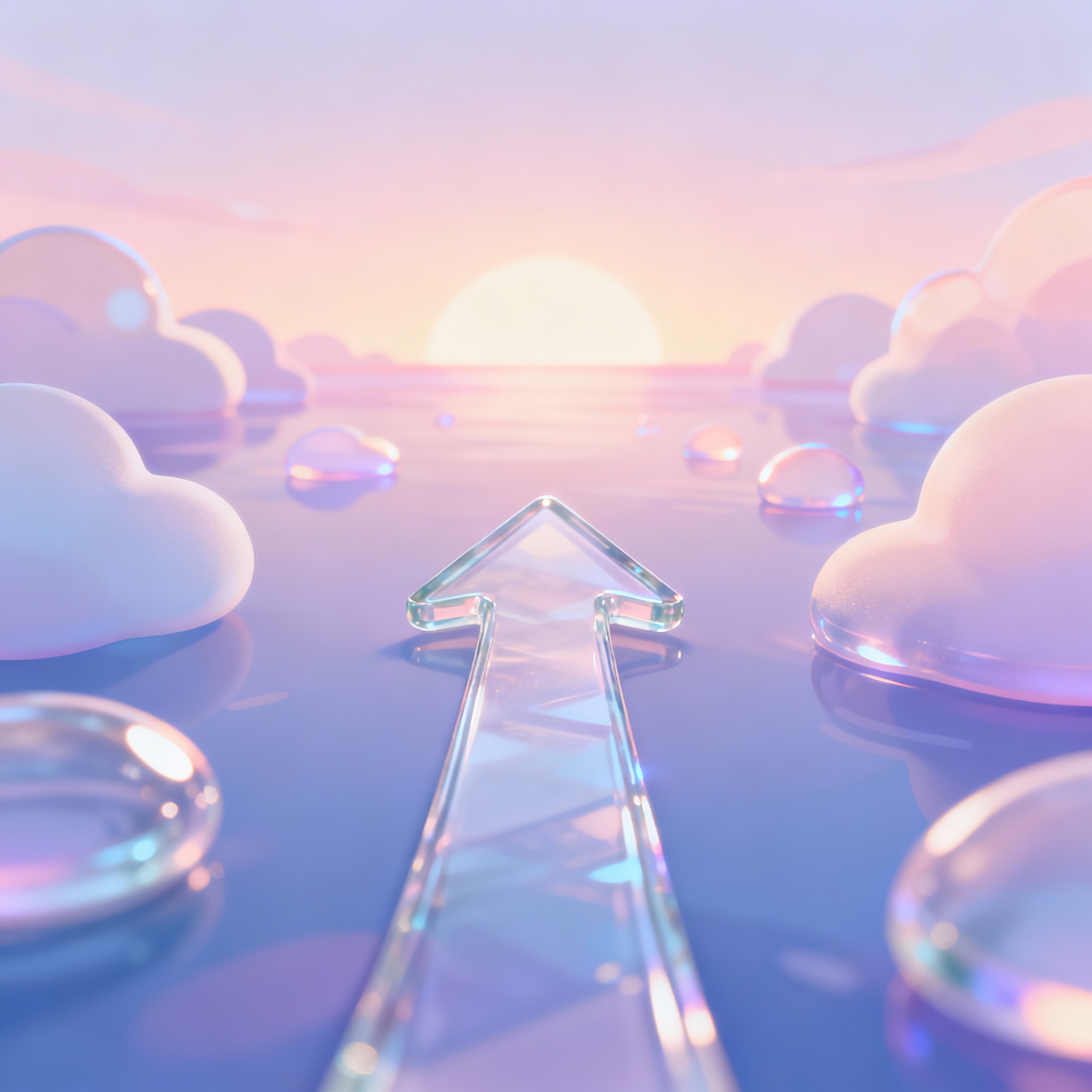 An abstract image of a glowing digital horizon, symbolizing the future.